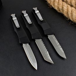 High Quality VG10 Damascus Steel AUTO Tactical Knife CNC Aviation Aluminium Handle Outdoor Camping Hiking Survival Knives with Nylon Bag