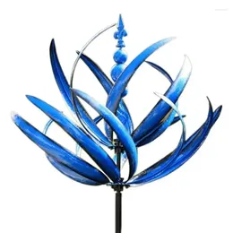 Garden Decorations Dynamic 3D Lotus Windmill 360 Degrees Rotatable Wind Spinner Powered Kinetic Sculpture Lawn For Balconies