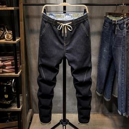 Men's Jeans 2023 Autumn Casual Loose Large Hip Hop Street Pants Fashion Stretch Black Denim