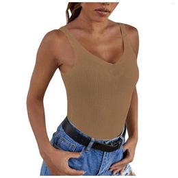 Women's Tanks Sexy V-neck Slim Vest Tops Women 2023 Trendy Fashion Summer Basic Solid Sleeveless Tank Top Ropa De Mujer Vestidos