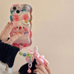 Designer Silicone Phone Case Rabbit Wave Frame Suitable for iPhone 14 13 12 Pro max 11 14plus Soft shell Anti-fall phone case