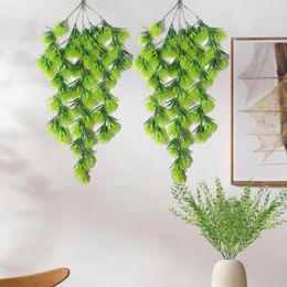 Decorative Flowers Trendy Fake Flower Indoor Green Plant Imitation Realistic Shape No Trimming Artificial Rattan Home Beautification