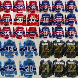 14 Nick Suzuki Jersey Juraj Slafkovsky Cole Caufield Kirby Dach Brendan Gallagher Josh Anderson Carey Price Hockey Jerseys Youth Red Stitche