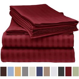 Sheets sets Battilo Bed Sheets 4 Pieces Set for Bed Fitted Flat Sheet with Pillowcase Stripe Bedding Set For Twin/Full/Queen/King Size 231116