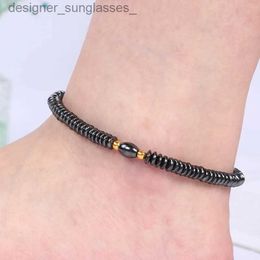 Anklets Magnet Thery Black Beads Weight Loss Anklet Thery Bracelet Anklet for Women Slimming Health Care Jewellery Weight Loss ProductL231116