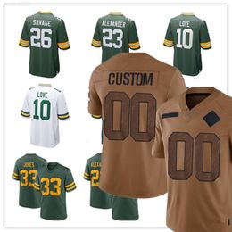 2024 new Football Jersey custom 9 Christian Watson 12 Aaron Rodgers 33 Aaron Jones 28 AJ Dillon 10 Love 18 Randall Cobb 7 Quay Walker 4 Brett Favre