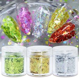 Nail Glitter Holographic Mixed Hexagon Chunky Silver Sequins Laser Sparkly Flakes Slices Manicure Charm DIY Nails Art Decoration