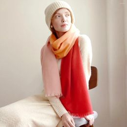 Scarves Lamb Wool Scarf Solid Colour Plain Women Man Winter Warm Soft Neck Real Shawl Brand 2023 Female Cashmere