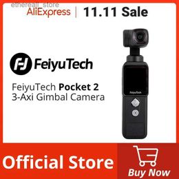 Stabilisers FeiyuTech Feiyu Pocket 2 Handheld 3-Axis Gimbal Stabilised 4K Video Action Camera with Mic 130 View 12MP Photo 4X Zoom Q231116