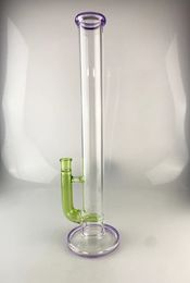 Smoking Pipes bong purple lollipop ang fluorescent green accents 2 inline percs 18inch 18mm joint with the same Coloured bowl