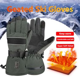 Hand Foot Warmer Heated Gloves Rechargeable Winter Hand Warmer Heated Waterproof Gloves Ski Motorcycle Fishing Camping Outdoor Heating Gloves 231116