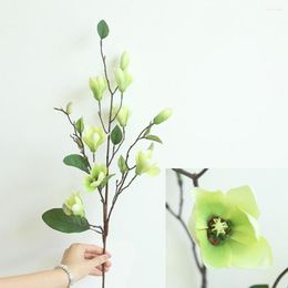 Decorative Flowers Simulation Magnolia Easy Care Fake Flower Home Wedding