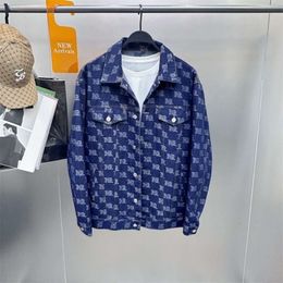 Bird Family Element 2023 Autumn New Men's Wear Jacket Full Letter Jacquard Casual Loose Fashion Denim Coat for Men