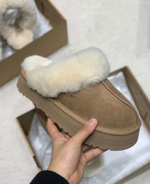 2023 Australia Womens Tazz Slippers Fur Slides Classic Ultra Mini Platform Boot Tasman Slip-on Les Petites Suede Wool Blend Comfort Winter Snow Bootes fallow