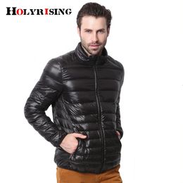 Men's Down Parkas Holyrising Ultralight Men 90% White Duck Down Jackets Casual Winter men coat Outdoors Collar Winter Parka Coat S-4XL 18379-5 231116