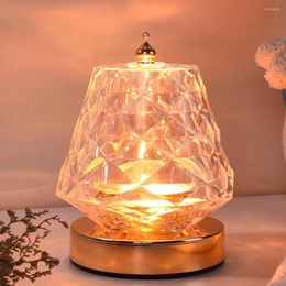 Table Lamps LED Acrylic Lamp Rose Light Projector 1/16Color Remote Control Adjustable Romantic Crystal Atmosphere USB Night