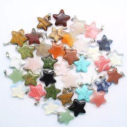 Natural Stone Opal Pink Quartz star Healing Pendants Charms DIY For Jewellery Accessories Making