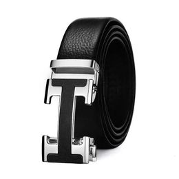 Other Fashion Accessories 2023 Golf Men's Luxury Belt Leather Automatic Buckle Black Korean Pants Youth Trend 110 120cm Drop 231115