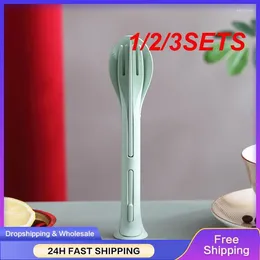 Dinnerware Sets 1/2/3SETS Travel Utensils Portable Save Space Eco-friendly Dining Out Environmental Cutlery Set Accessories