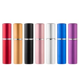 5ml Perfume Bottle Aluminium Anodized Compact Perfume Atomizer Fragrance Glass Scent-bottle Travel Makeup Spray Bottle C21