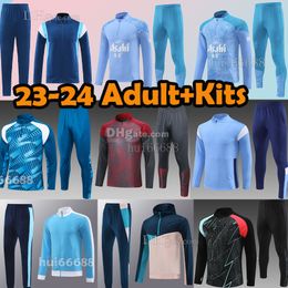 XXXL 23/24 HAALAND Soccer tracksuits DE BRUYNE GREALISH STONES GVARDIOL DOKU MAHREZ 2023 2024 Tracksuits Hoodie Jacket men kids kit Training Football Shirts