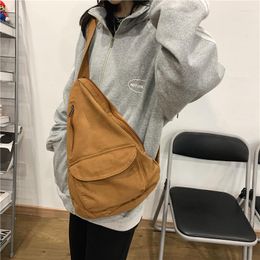 Evening Bags Trendy Women's Canvas Crossbody Large Capacity Girls Backpack College Student Messenger School Simple Shoulder Bag