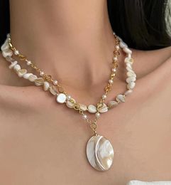 Pendant Necklaces Delicate Vintage Natural Shell Neck Chain Elegant Charm Jewellery For Women Classic Necklace Romantic Korean Fashion