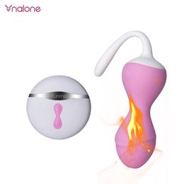 Vibrators Silicone Heating Kegel Balls Vaginal Tight Trainer Exercise Vibrator Vibrating Eggs Wireless Remote Control Ben Wa Balls 231116