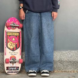 Men's Jeans JNCO Mens Jeans Y2k Skateboard Hip Hop Sports Baggy Jeans Low Rise Cargo Black Jeans Harajuku Straight Pants Streetwear 231115 Winter01 640