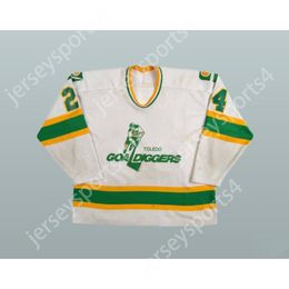 Custom JAY CAUFIELD 24 TOLEDO GOALDIGGERS HOCKEY JERSEY NEW Top Ed S-M-L-XL-XXL-3XL-4XL-5XL-6XL