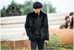 Men's Fur Faux real genuine natural whole skin rabbit fur coat men fashion jacket outwear overcoat custom any size 231115