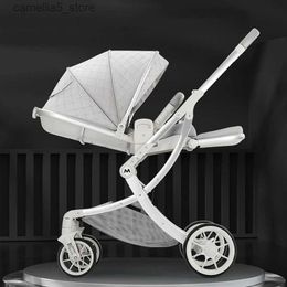 Strollers# Lightweight eggshell baby Stroller Traveling Cabin Baby Pushchair kinderwagen baby carriage car High view four wheels cart Q231116