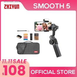 Stabilisers ZHIYUN Official Smooth 5 Gimbal Phone Handheld Stabiliser 3-Axis Portable Smartphone for iPhone 14 Pro Max// Q231116