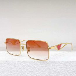 Sunglasses Square Big Frame Fashion Weird Sun Glasses Vintage Gold Alloy Women Brand Designer Man Steampunk