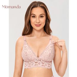 Maternity Intimates MOMANDA Lace Maternity Nursing Bra Breastfeeding Wirefree Lightly Padded Lingerie Bralette For Pregnant Women Lactation DD E 230414