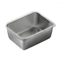 Dinnerware Snack Containers Stainless Steel Sealed Box Plastic Free Dishwasher Safe Material Use For Pastries Fruits Sauces