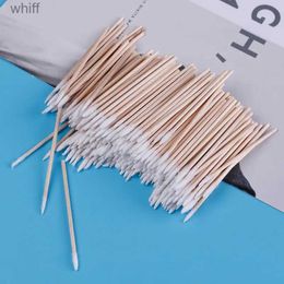 Cotton Swab 300pcs/100pcs Wood Handle Cotton Swabs Mini Tip Head Cotton Swab Eyebrow Tattoo Makeup Color Nail Seam Dedicated Dirty PickingL231116