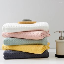 Towel EGW Waffle Grid Bath Soft Cotton Gauze Towels Quickly-Absorb Sucking Shower Swimming 70 140cm Home El White Pink Grey