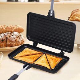 Pans Double Sided Sandwich Pan Non-Stick Grill Frying For Bread Toast Breakfast Pancake Cheese Panini Waffle Maker