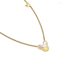 Pendant Necklaces Cute Mouse Necklace For Women 2023 Cartoon Titanium Steel Clavicle Chain Anime Charm Jewelry Wholesale Party Gifts