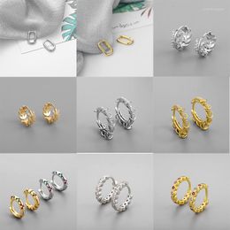 Hoop Earrings Fashion Korean 925 Sterling Silver Luxury For Women Simple Ear Buckle Piercing Jewellery Wholesale Gift