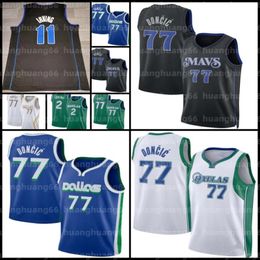 Kyrie Irving Dalla Maverick Luka Doncic Jersey Basquete 2 77 City Fans Camisa Verde Branco 11