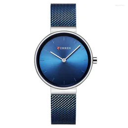 Wristwatches Minimalist Women's WristWatch Waterproof Stainless Steel Mesh Strap Ultra Thin Fashionable Exquisite Quartz Watches For