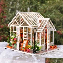 Doll House Accessories Diy Dollhouse Wooden Houses Miniatures For Dolls Furniture Kit Toys Children Gift Sosa Greenhouse Lj201126 Drop Dhbyc