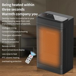 Electric Blanket Portable PTC Fan Heater Bathroom Living Room Fixed Constant Temperature Shake Head Remote Control House Warmer Machine 231116