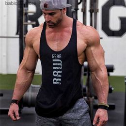 Men's Tank Tops 2021 New Mens cotton tank tops gym fitness vest muscle sleeveless shirt Male Singlet Undershirt casual bodybuilding sports vest T230417