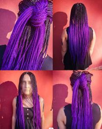 10 pacchetti estensioni di capelli sintetici a testa piena Marley Braids 20 pollici viola neri afro stravaganti intrecciati intrecciati