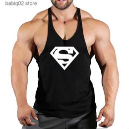 Men's Tank Tops 2022 New Mens Cotton Tank Tops Captain Shirt Gym Fitness Vest Sleeveless Male Casual Bodybuilding Sports Man Workout Clothes T230417
