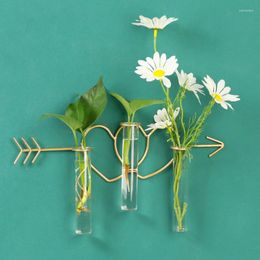 Vases Creative Wall Hanging Hydroponic Vase Home Decoration Glass Bottle Green Rose Plant Flowerpot Pendant