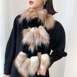 Scarves 2023 Style Luxury Real Fur Scarf Winter Women Fashion Casual Shawls Fluffy Natural Mufflers